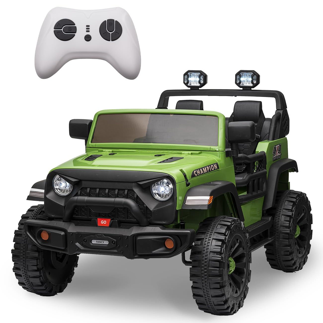 GARVEE 24V Kids Electric Ride On Car - 2 Seater XL Power Wheels for Boys & Girls Ages 3-8 | 3 Speed, 200W Dual Motor, Bluetooth Music, Parent Remote Control, Suspension System | Perfect for Backyard Play, Birthday Gifts & Outdoor Family Fun (Green)
