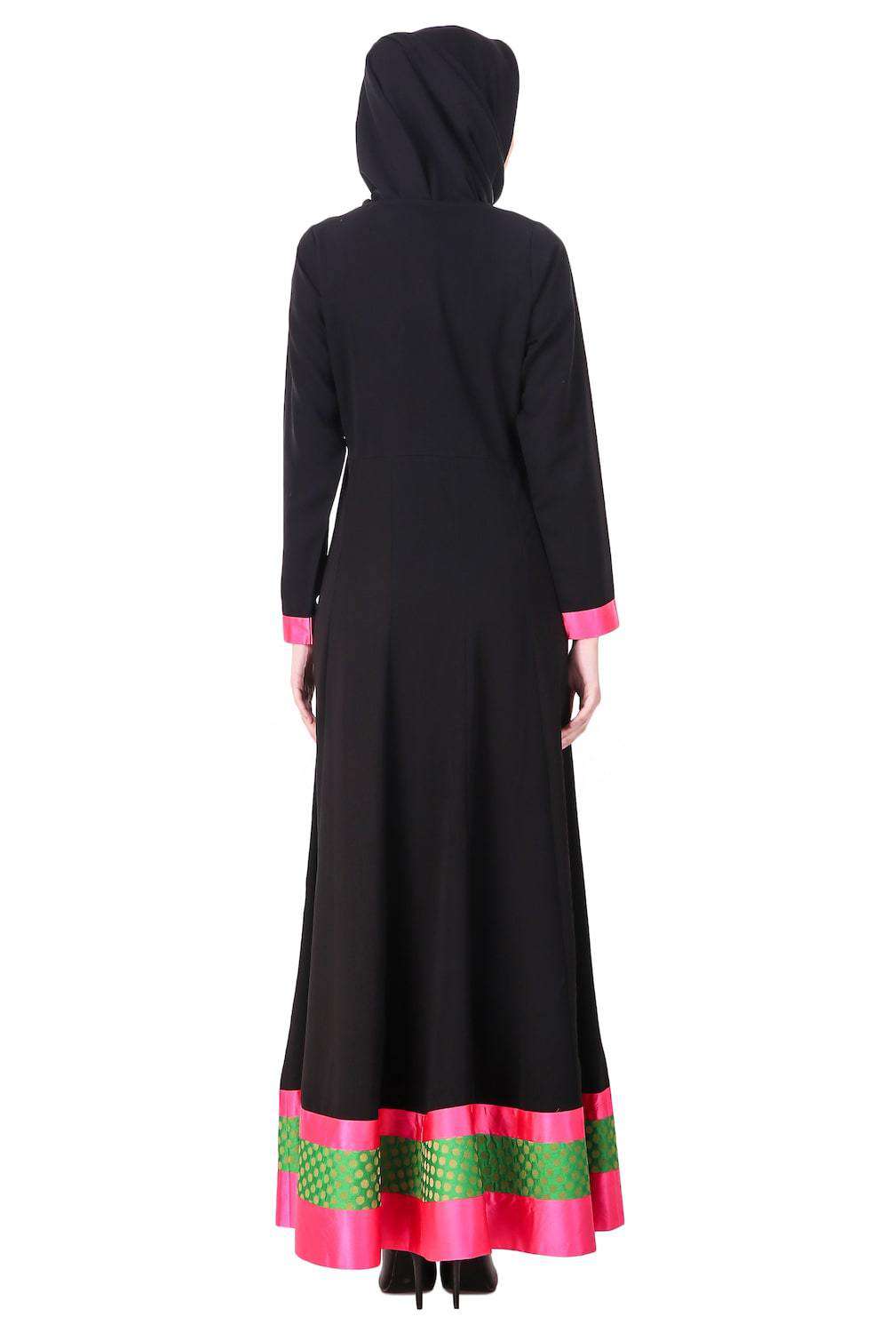Elegant Black Anarkali Eid Abaya Dress for Women - Modest Islamic Prayer Gown - Perfect for Eid Celebrations, Weddings & Special Occasions