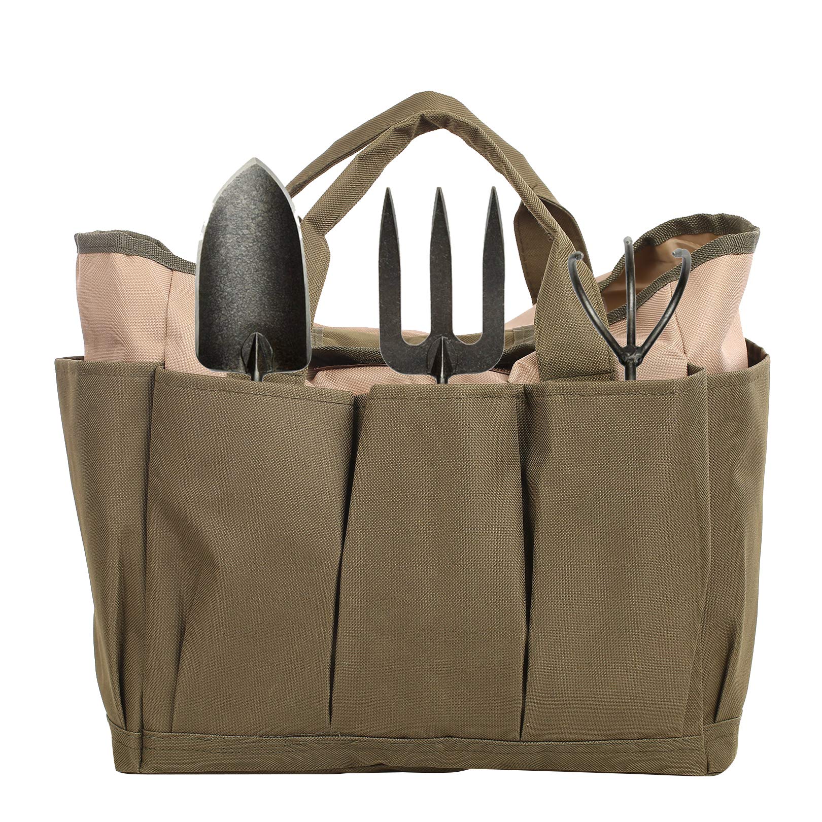 Premium Garden Tools Bag - Heavy Duty Canvas Storage Tote with 8 Oxford Pockets | Large Capacity Organizer for Gardening, Landscaping & Outdoor Work | Perfect for Home, Yard & Professional Use (Tools Not Included)