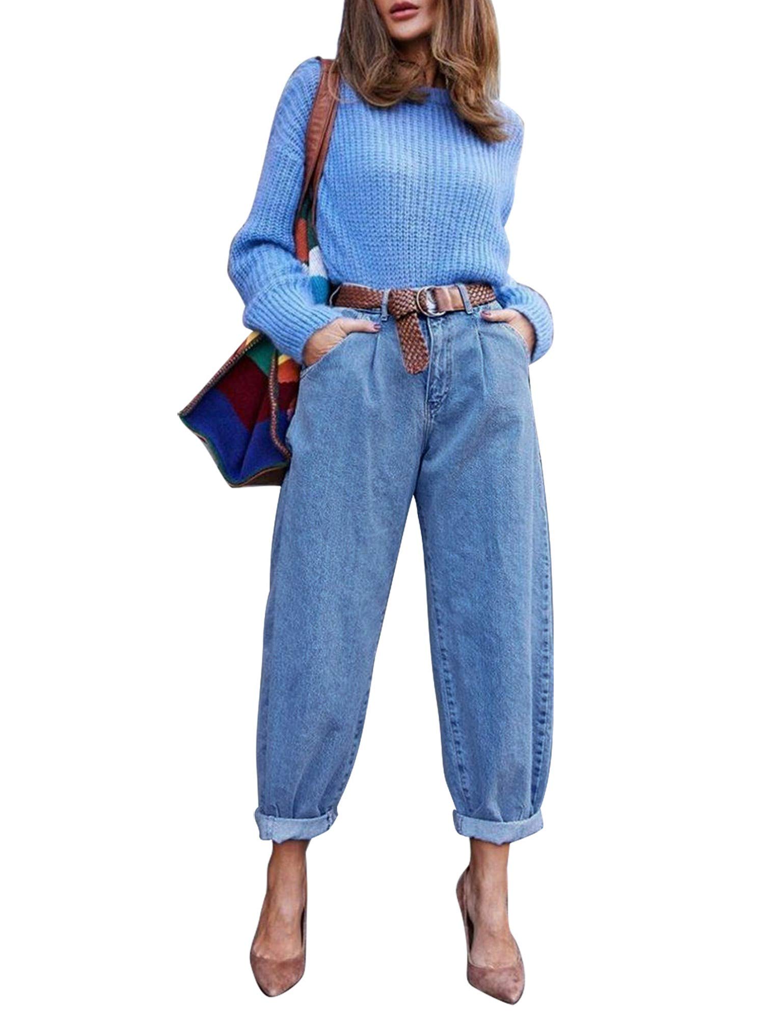 Luvamia Women's High Waisted Mom Jeans - Stretchy Loose Fit Denim Pants for Casual & Everyday Wear | Trendy Comfortable Jeans for Women