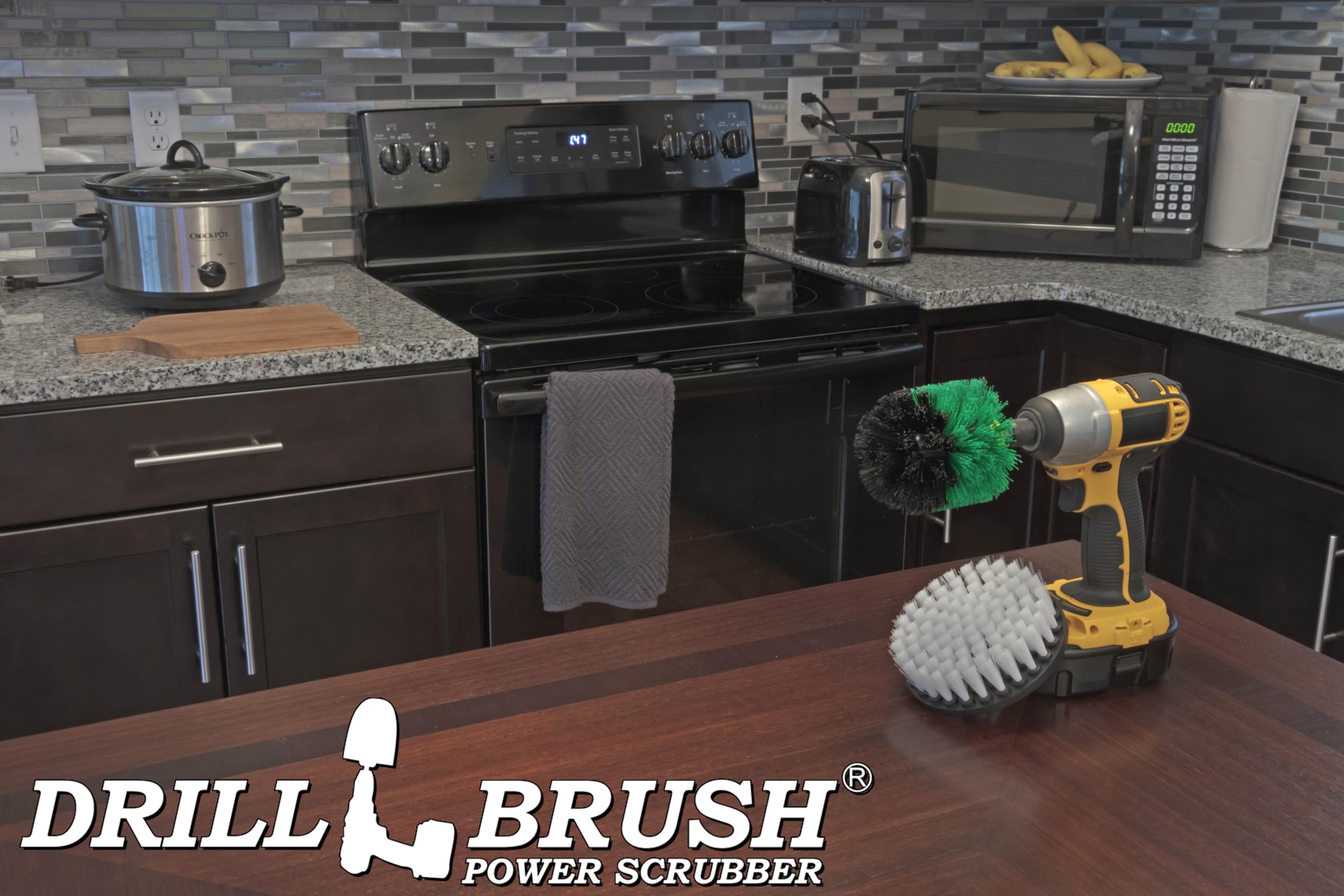 Drillbrush Power Rotary Scrubber - Bathroom, Shower, Tile, Carpet & Upholstery Cleaning Kit for Deep Cleaning | Perfect for Grout, Bathtubs, Floors & Auto Detailing