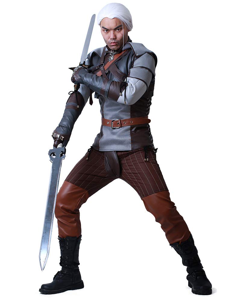 Miccostumes Men's The Witcher Cosplay Costume Outfit - Geralt of Rivia Halloween Costume, LARP, Comic Con & Cosplay Events