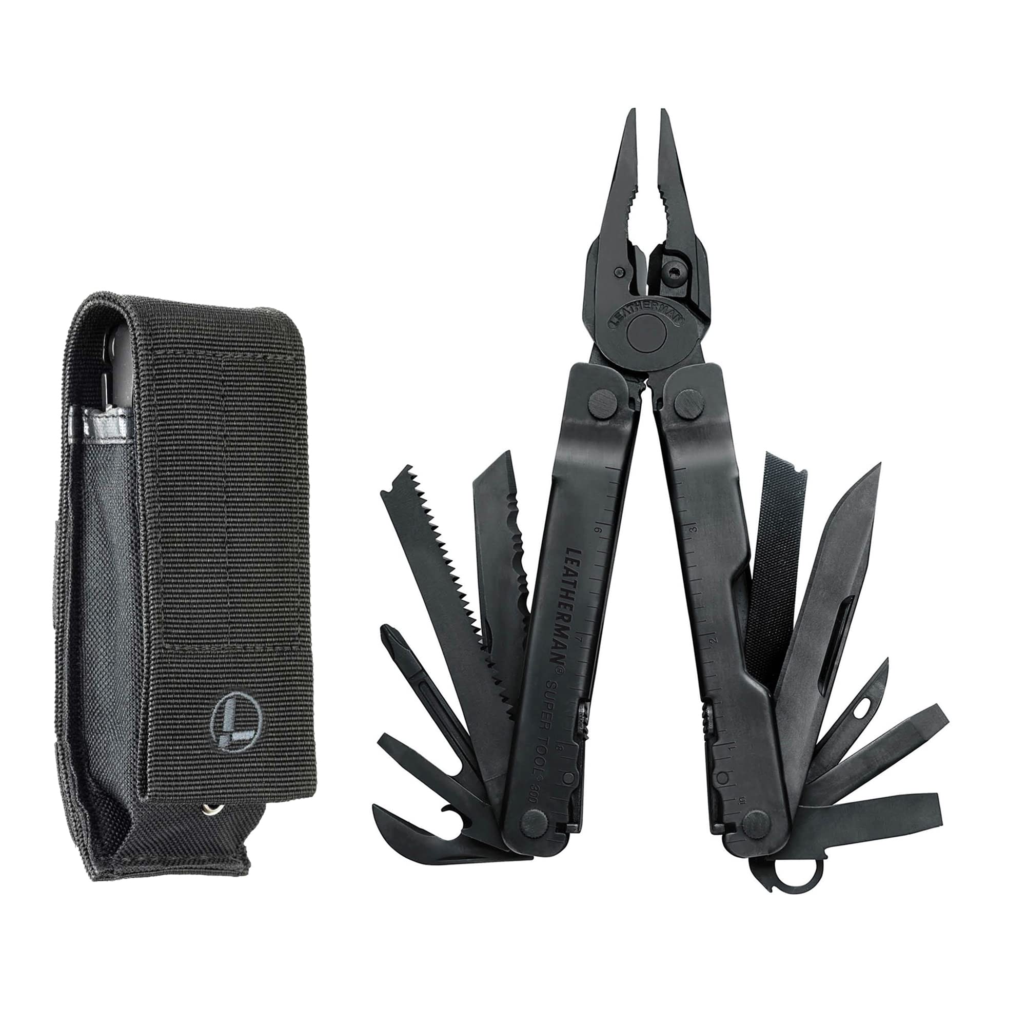LEATHERMAN Super Tool 300 Multitool - Premium Replaceable Wire Cutters & Saw | Black MOLLE Sheath | Outdoor Camping, Hiking, Survival & Everyday Carry (EDC) Tool