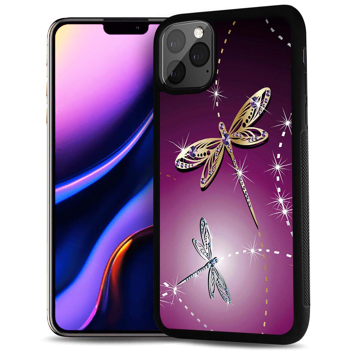 Durable Soft Protective Phone Case for iPhone 13 - Purple Dragonfly Design | Shockproof Slim Cover for Everyday Use & Travel Protection