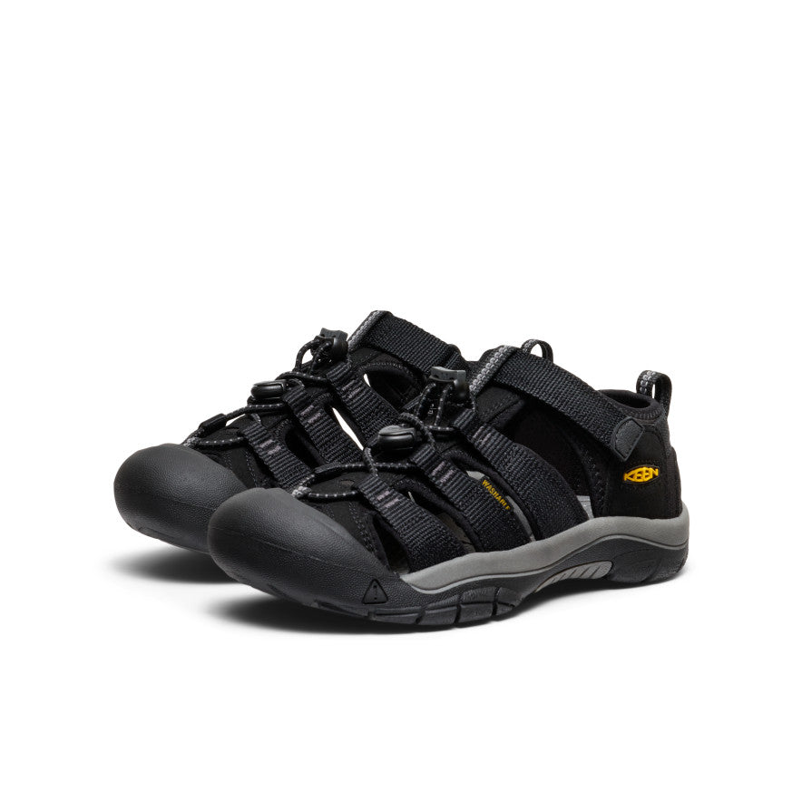 KEEN Newport H2 Water Sandals for Big Kids - Black/Keen Yellow | Waterproof & Comfortable for Beach, Pool & Outdoor Adventures