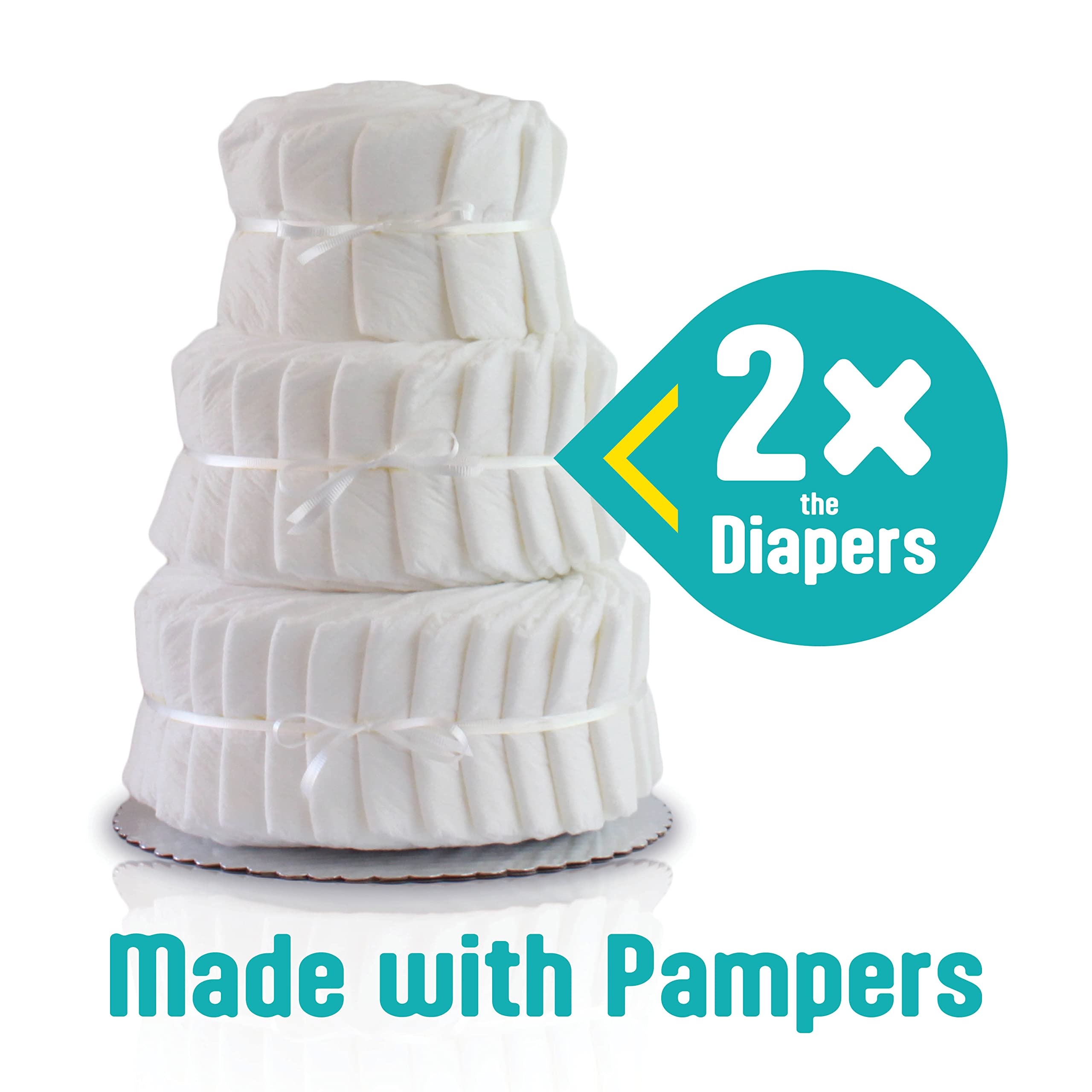DIY 3-Tier Plain Diaper Cake Kit - 60 Premium Diapers for Baby Showers, Gender Reveals & Nursery Decorations
