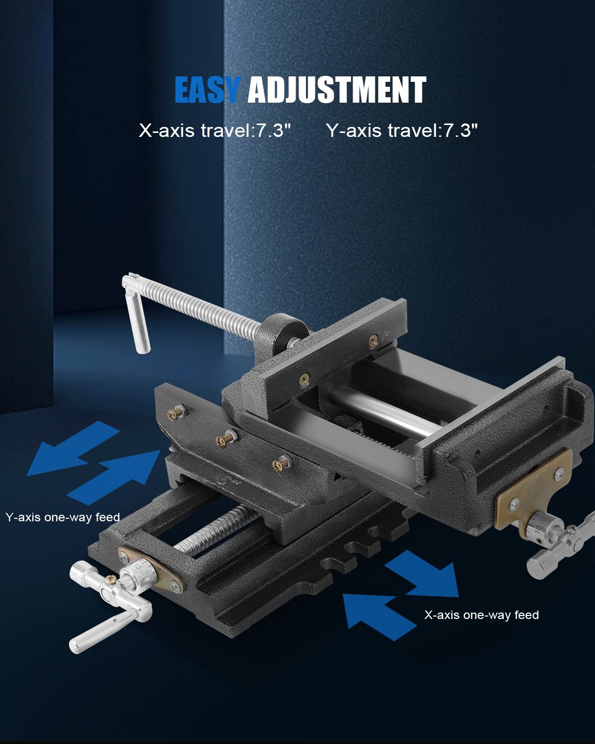 FAHKNS 6 Inch Cross Slide Vise - Heavy Duty Bench Clamp Drill Press Vise for CNC, Woodworking & Milling | 6
