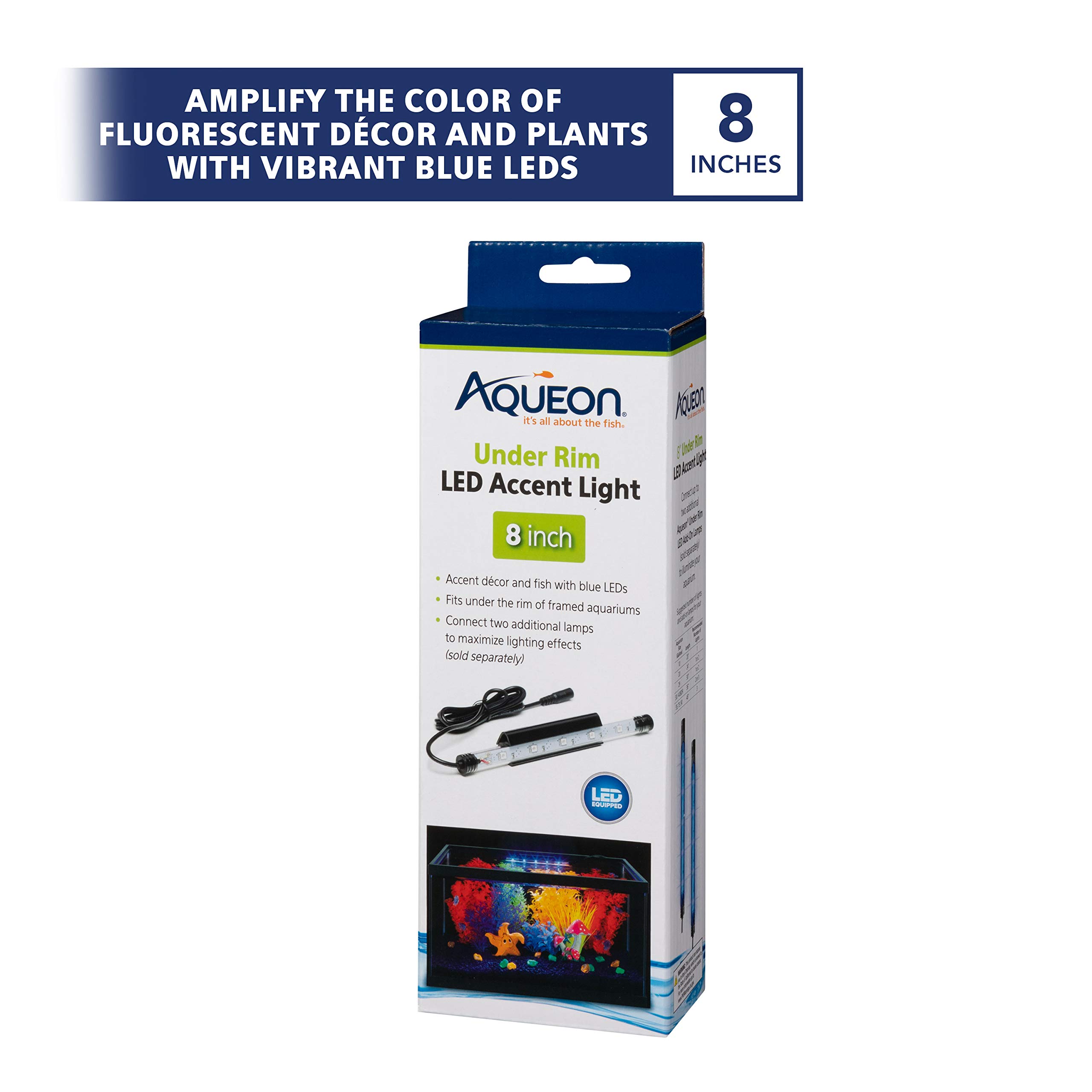 Aqueon Under Rim LED Accent Light - Aquarium Lighting for Fish Tank Decor | Perfect for Freshwater & Saltwater Tanks, Night Viewing & Accent Illumination