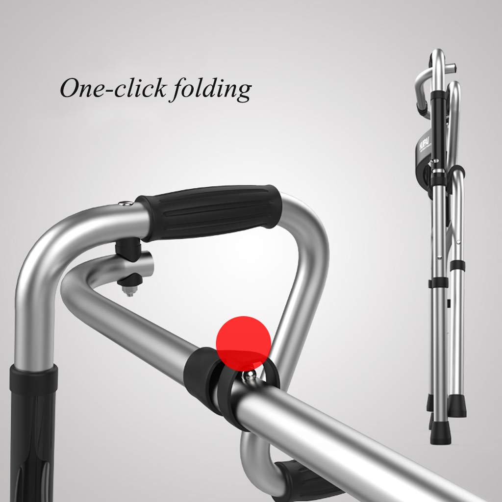 Lightweight Adjustable Folding Aluminum Walking Frame for Seniors & Disabled - Multi-Function Mobility Aid for Indoor/Outdoor Use