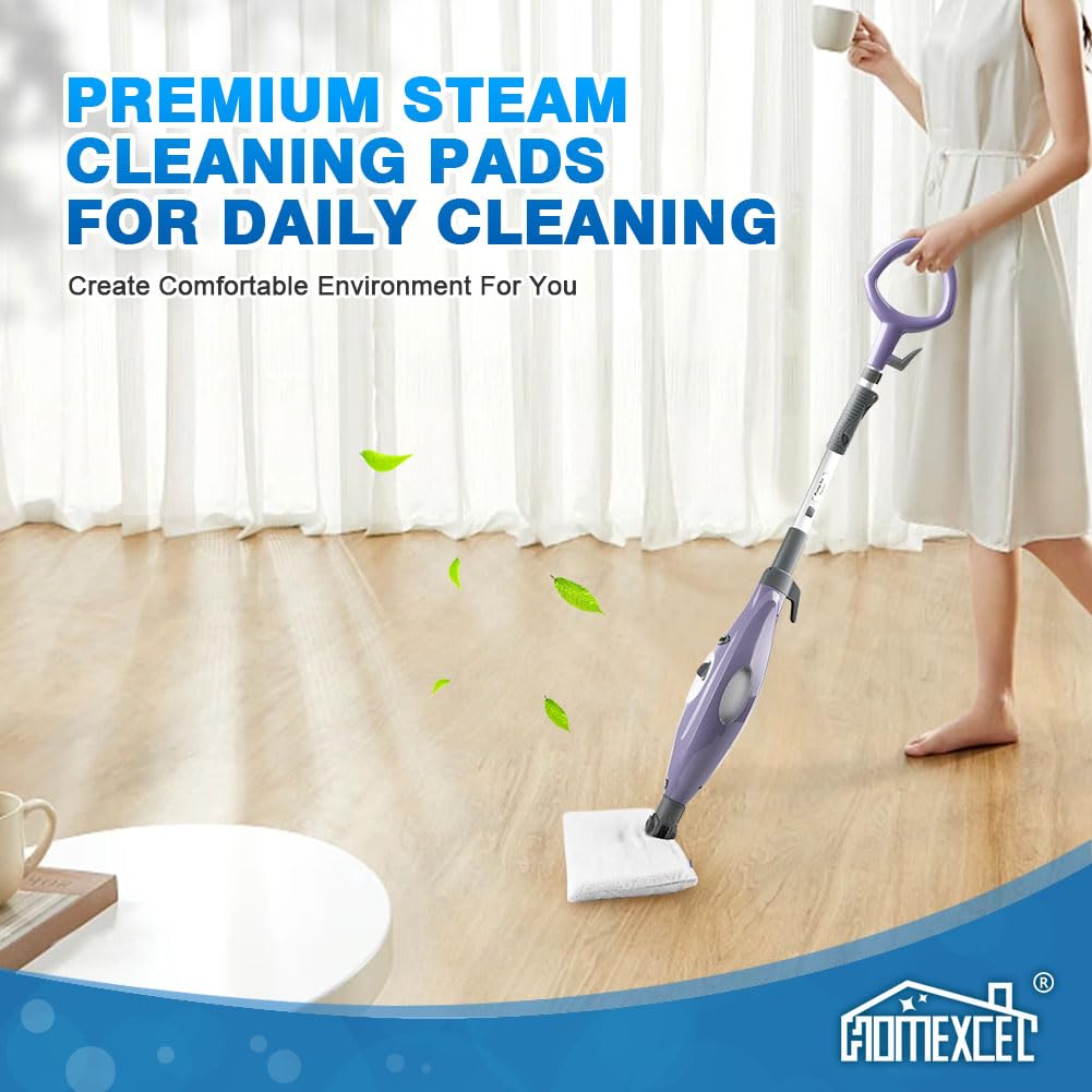 HOMEXCEL Reusable Washable Microfiber Steam Mop Pads for Shark S3500 Series (S3501/S3550/S3901/SE450/S3801CO/S3601D/S2901/S2902) - 2 Pack - Perfect for Hardwood Floors, Tile & Laminate Cleaning