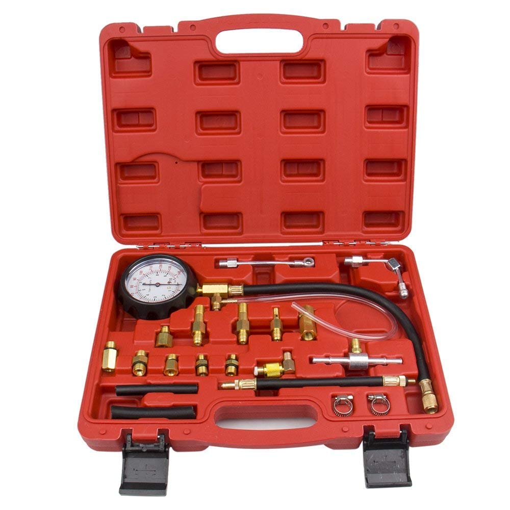 0-140PSI Fuel Injection Pressure Tester Kit - Automotive Fuel Pump & Injector Diagnostic Tool for Cars, Trucks & Vehicles - Perfect for Engine Performance Testing & Fuel System Maintenance