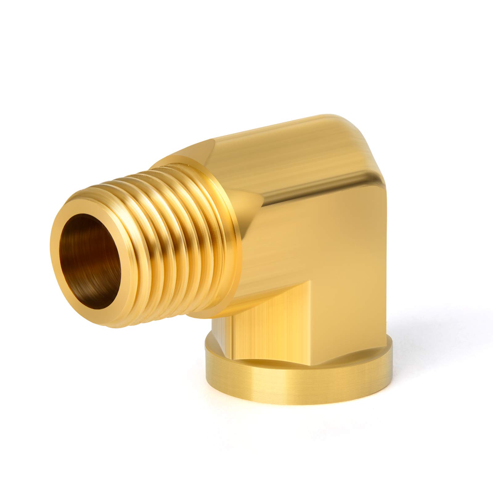 TAISHER 2PCS 90 Degree Barstock Street Elbow, 1/2 Inch NPT Male to Female Brass Pipe Fitting - Heavy Duty Plumbing Connector for Water, Gas & Oil Lines in Industrial & Home Applications