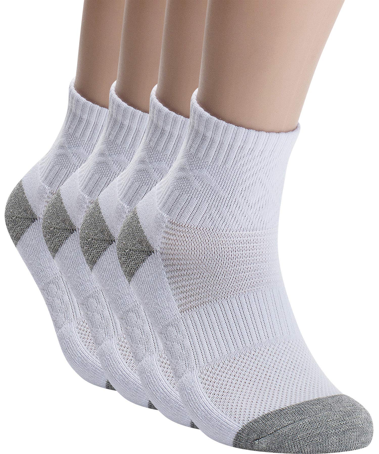 Breathable Cotton Mesh Hiking Socks for Men & Women - Quarter Ankle Compression Athletic Socks for Mountain Climbing, Trail Running & Outdoor Adventures