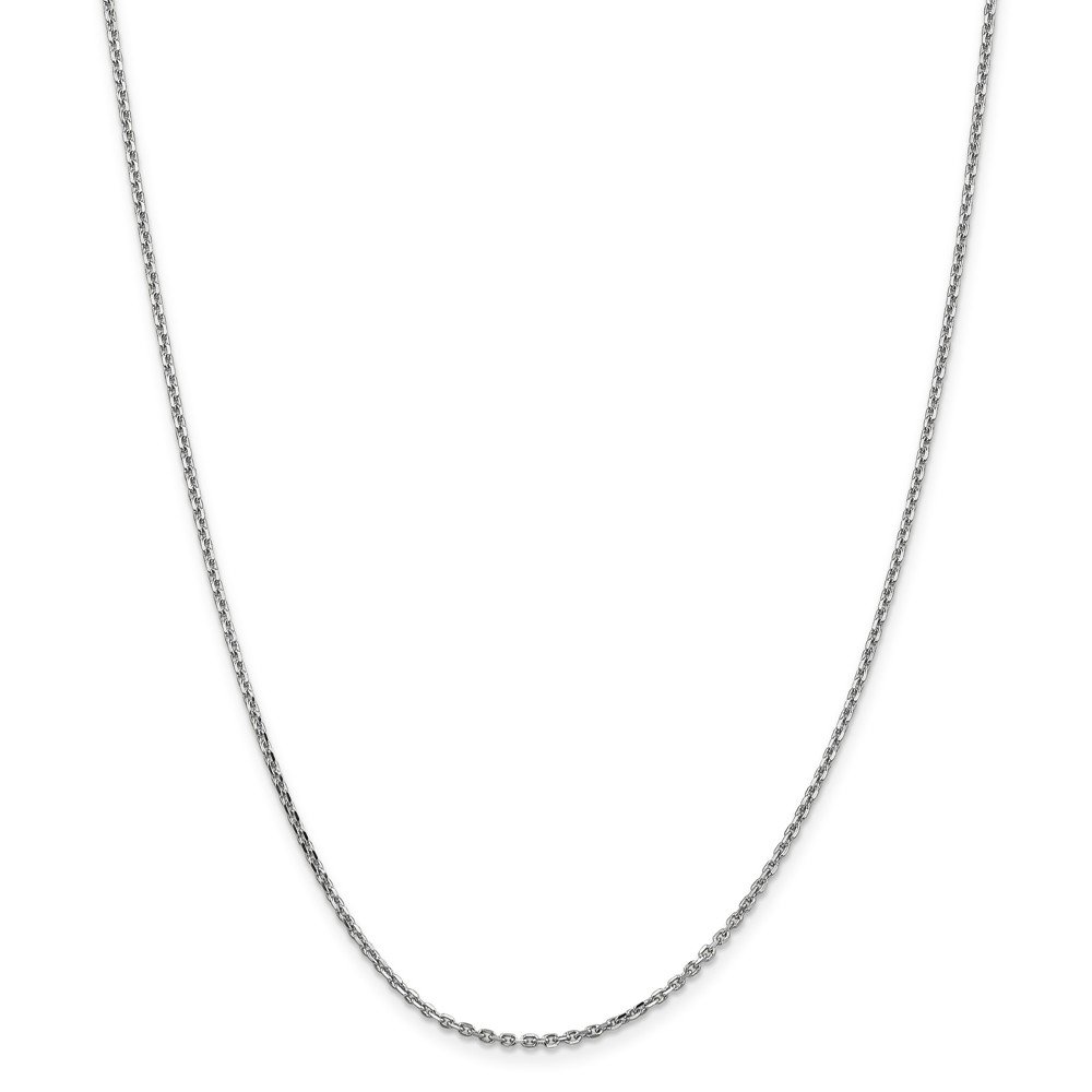 14K White Gold 1.65mm Solid Diamond-Cut Cable Chain Anklet Bracelet for Women - Elegant Ankle Jewelry for Parties, Weddings & Everyday Wear