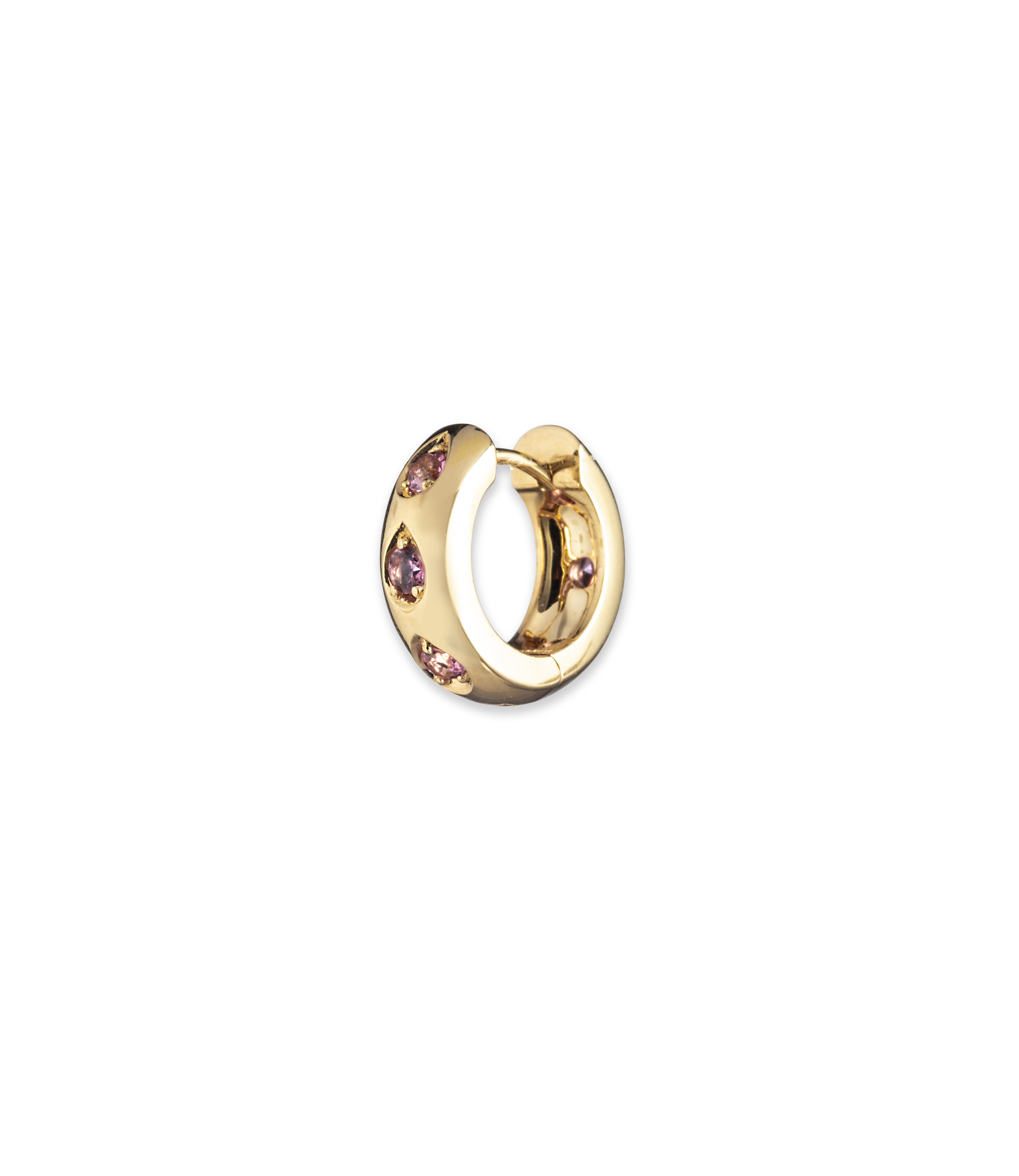Forever & Always Pink Tourmaline Gemstone Hoop Earrings in 14K Yellow Gold - Perfect for Valentine's Day Gifts & Anniversary Jewelry