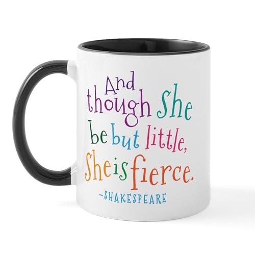 White/Black Inside - Shakespeare She Is Fierce Quote Mugs