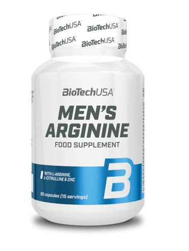 BioTechUSA Men's Arginine Supplement - 90 Capsules for Muscle Growth, Workout Recovery & Heart Health | Nitric Oxide Booster | Pre-Workout & Post-Workout Support | Gym & Fitness Essential