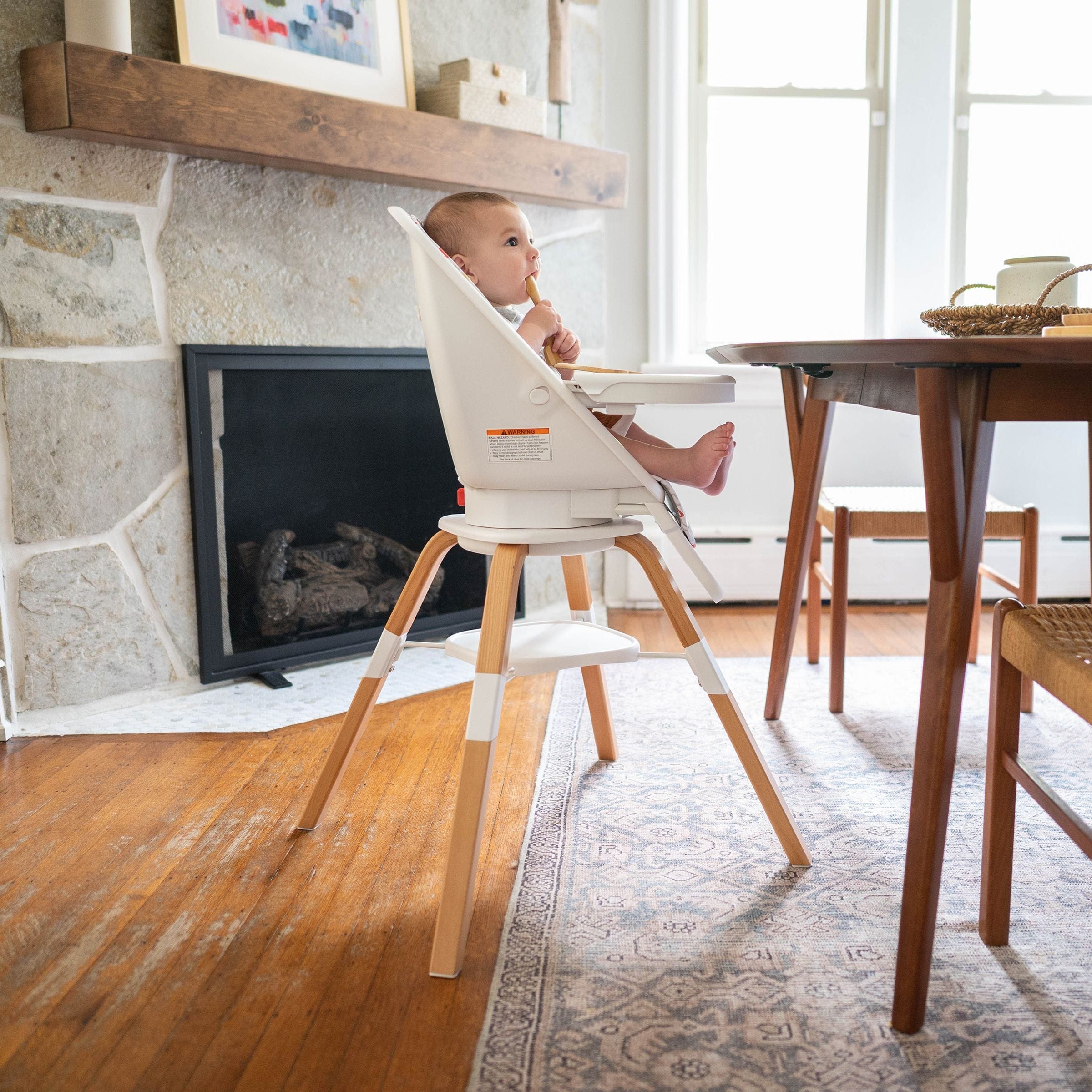 TruBliss 360° Rotating High Chair for Babies & Toddlers - Adjustable Height Convertible Baby Feeding Seat with Removable Tray - Perfect for Dining, Weaning & Playtime at Home