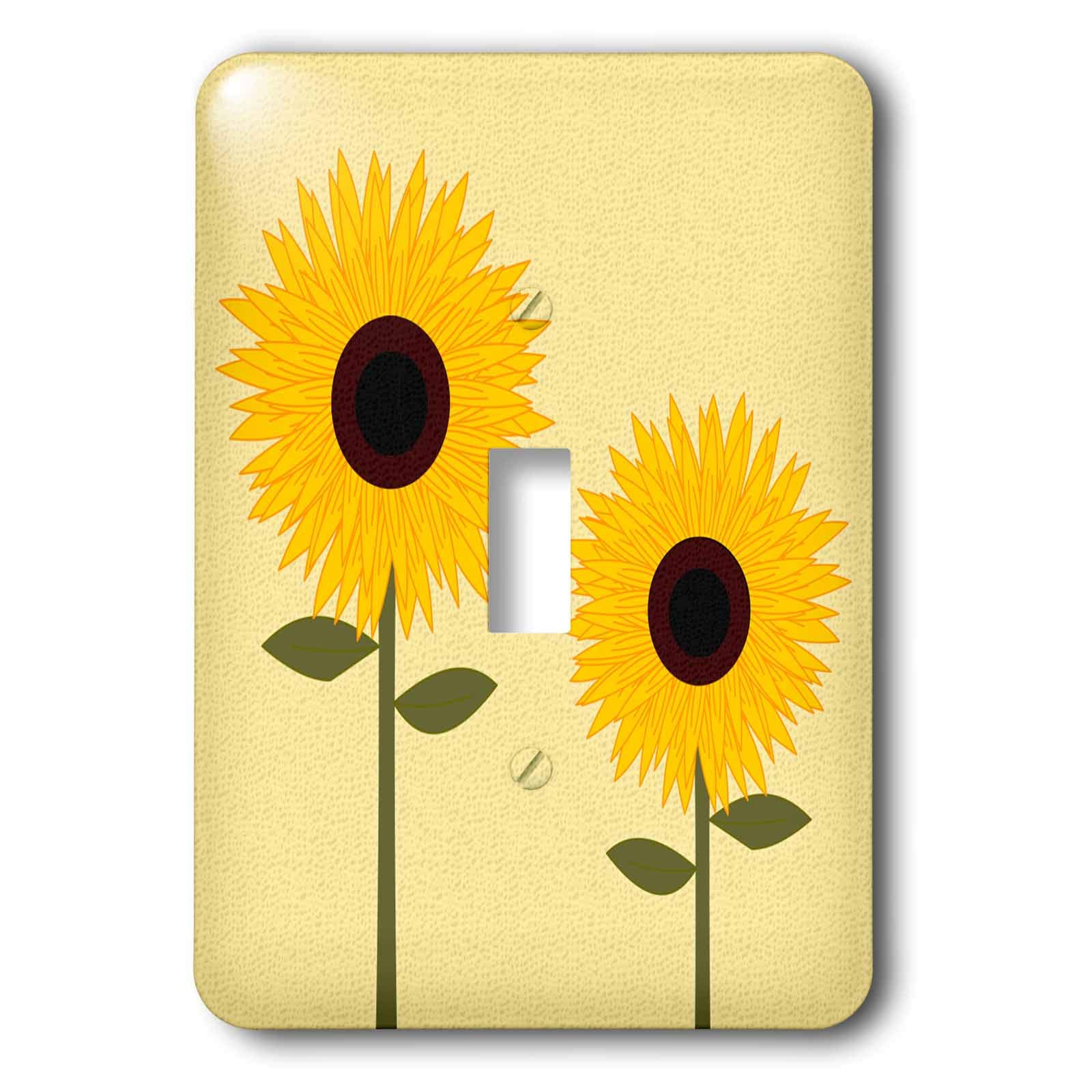 3D Rose Simply Sunflowers Light Yellow Background Multi-Color Toggle Switch - Perfect for Home Decor, Office Accessories & DIY Projects