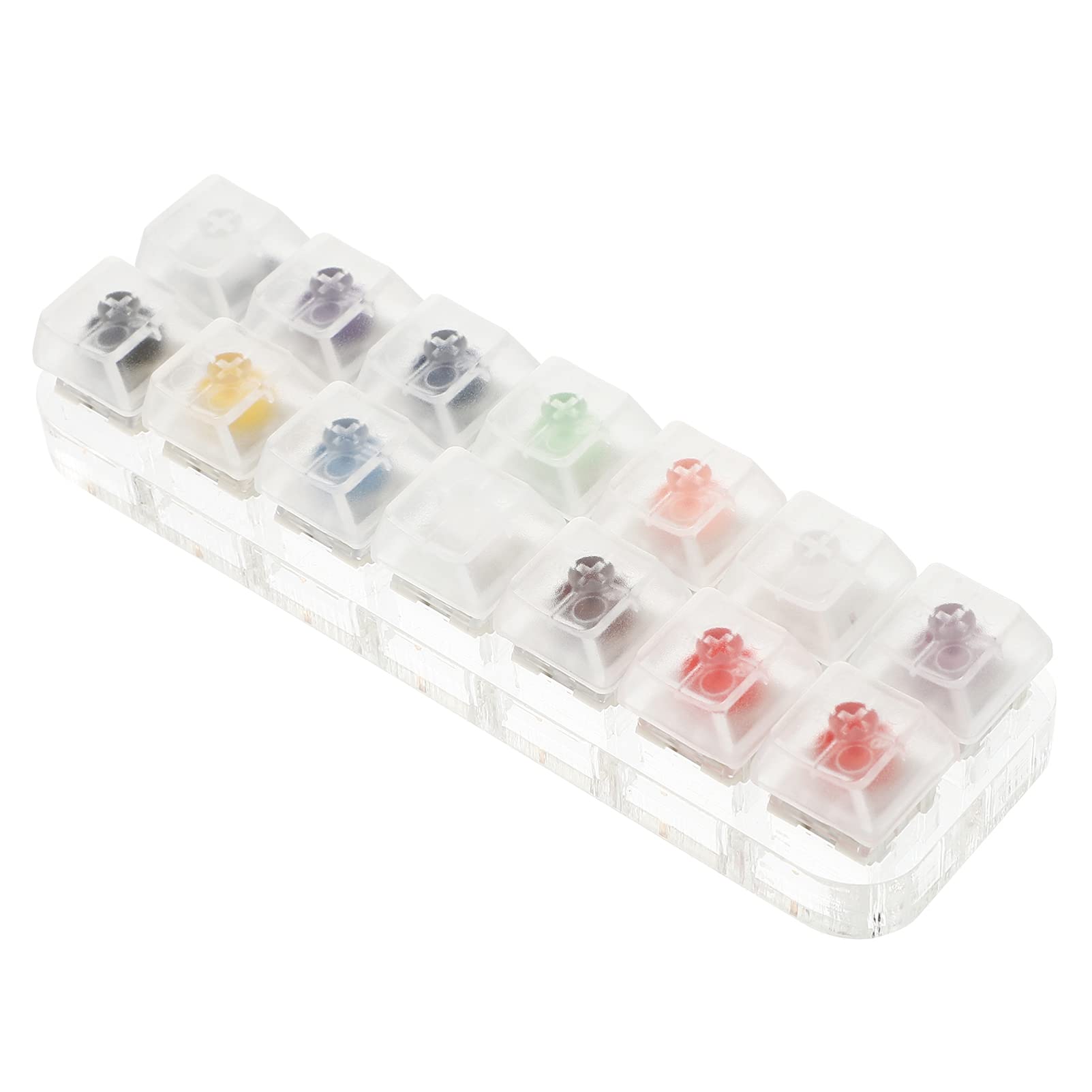 OSALADI 14-Key Mechanical Keyboard Switch Tester Kit with Acrylic Base & Keycap Puller - Compatible with Kailh Box Switches - Perfect for Testing, Comparing, and Choosing Keyboard Switches for Gaming, Typing, and Custom Builds
