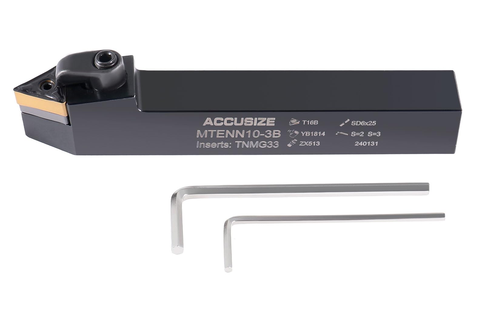Accusize Industrial Tools Mten Tool Holders with Tnmg Carbide Inserts - High Precision Lathe Tooling for Metalworking & CNC Machining