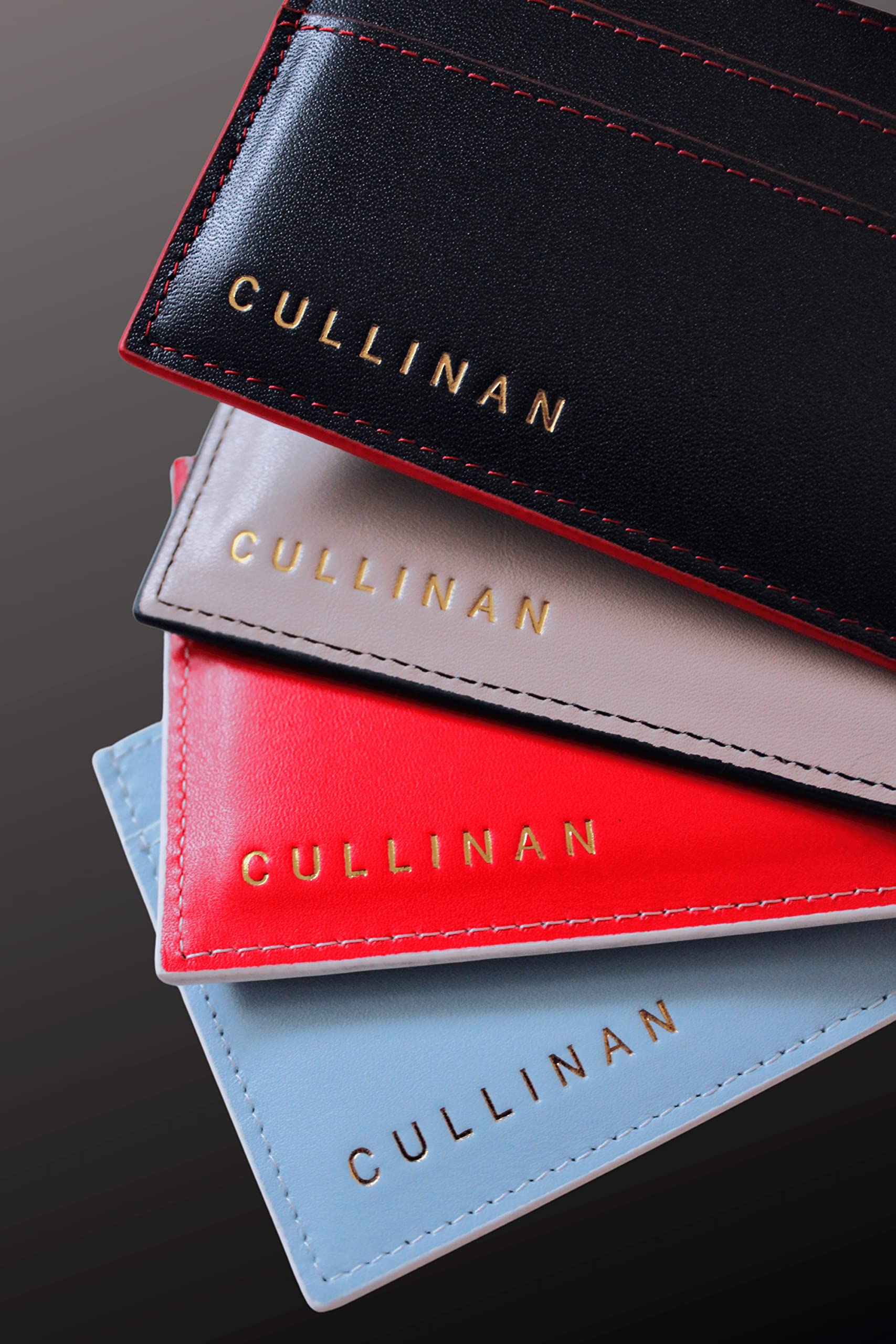 Premium Cullinan Genuine Leather Card Wallet for Men & Women - RFID Blocking, Slim & Stylish (Rosso Red) - Perfect for Travel, Business & Everyday Use