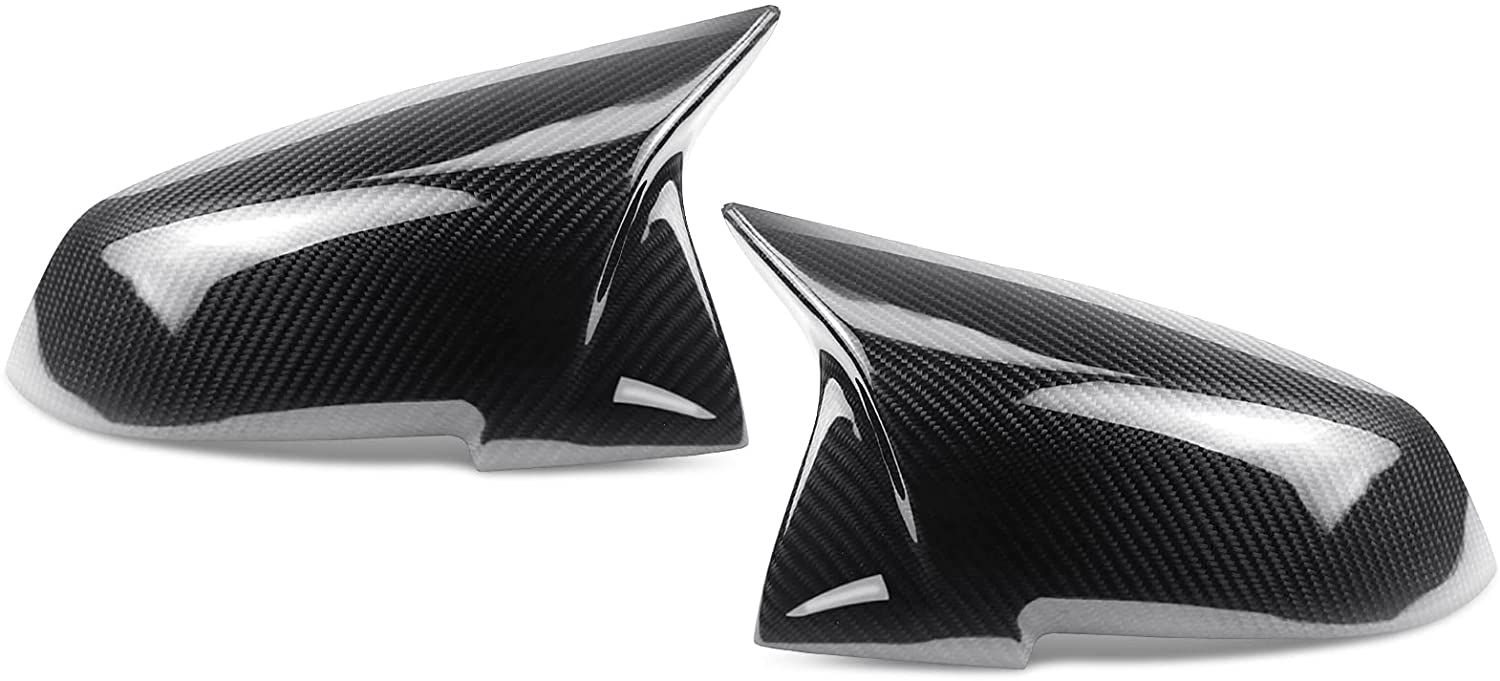 M Style Mirror Cover Caps for BMW F22 F23 F30 F32 F33 F87 2/3/4 Series (2012-2018) - M Inspired Design Replacement Mirror Caps - Perfect for Car Upgrades & Customization