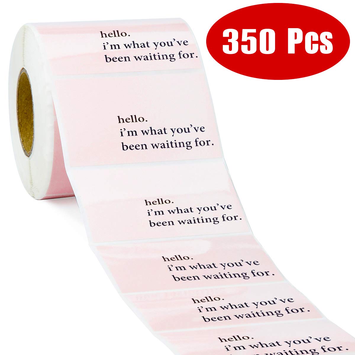 WRAPAHOLIC Hello I'm What You've Been Waiting for Stickers - 350 Pack Pink Business Thank You & Shipping Labels (2 x 3.2 Inch) - Perfect for Etsy Sellers, Small Business Packaging & Gift Wrapping