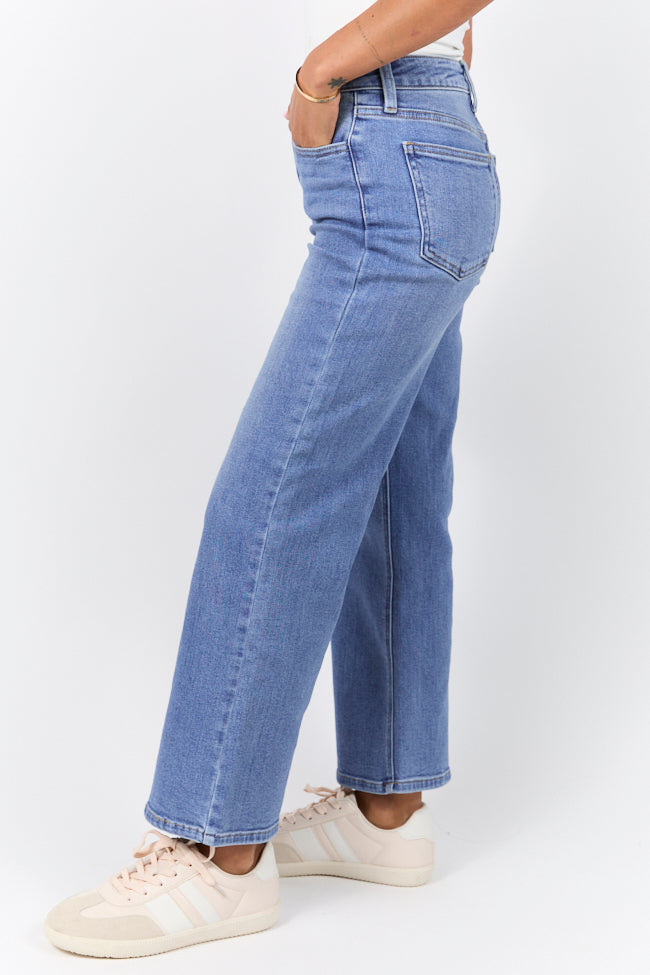 Mallory Medium Wash Straight Leg Ankle Jeans for Women - Comfortable & Stylish Denim Pants for Casual Wear, Work & Everyday Outfits