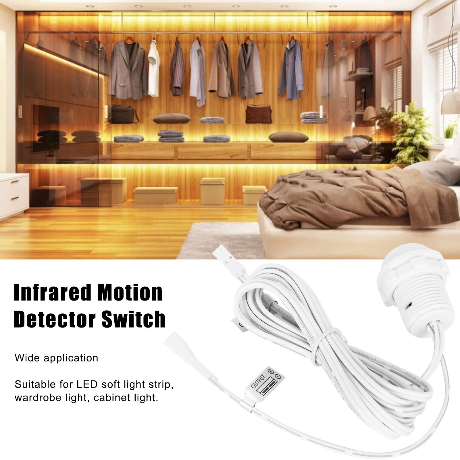 Infrared Motion Sensor Switch for LED Strip Lights - Automatic Induction for Wardrobe, Cabinet, and Closet Lighting | Energy-Efficient Smart Home Solution