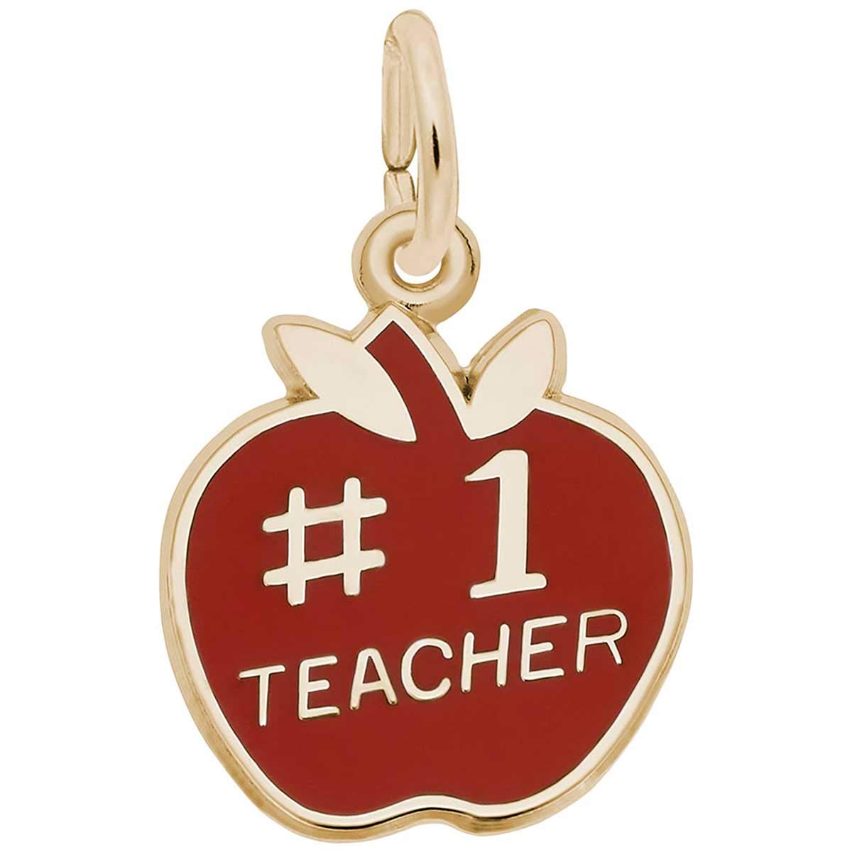 Rembrandt Charms #1 Teacher Charm - Sterling Silver Inspirational Jewelry Gift for Educators - Perfect for Teacher Appreciation Week, Retirement & End of Year Gifts
