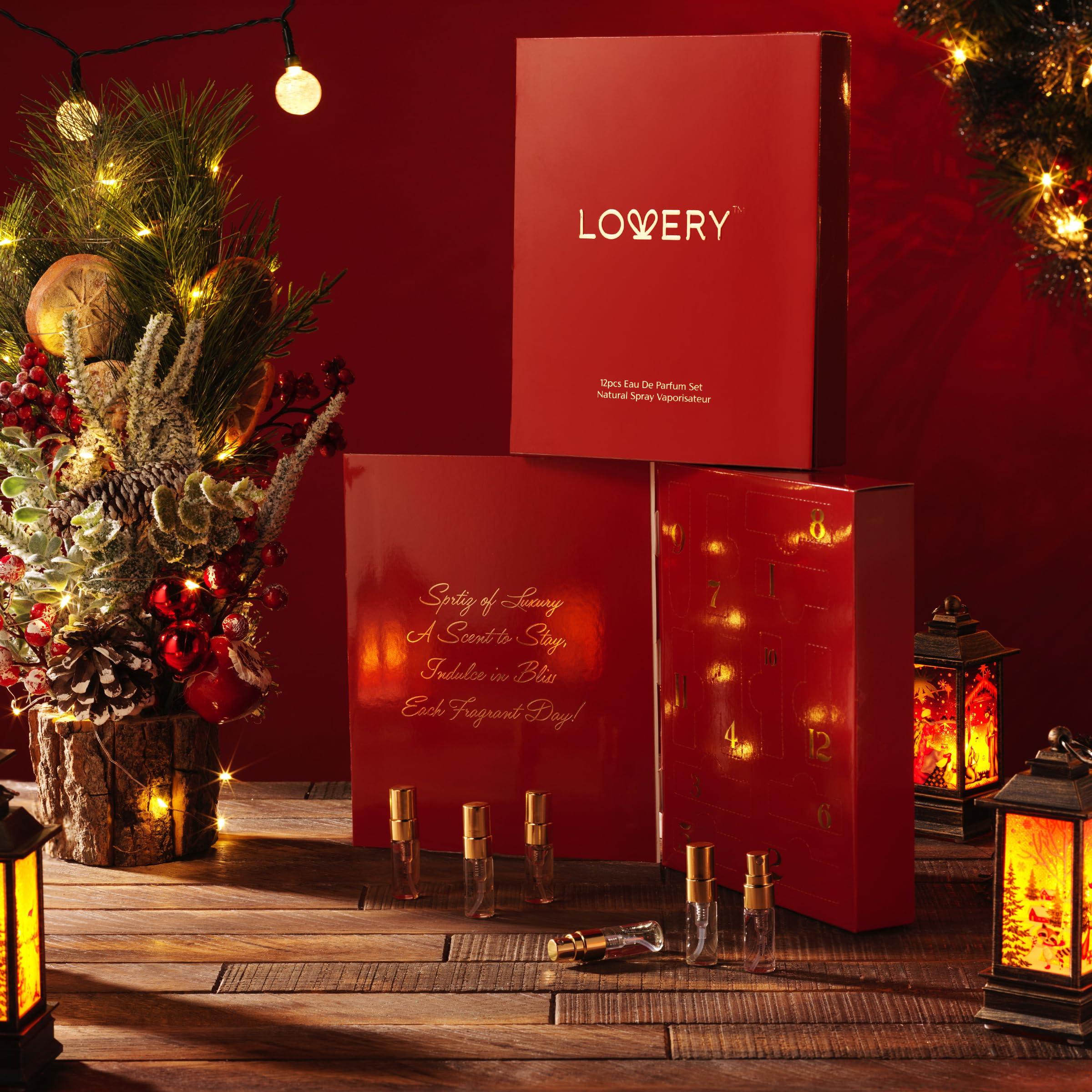 LOVERY 12pc Perfume Sampler Set for Women & Men - Floral Travel Fragrance Gifts