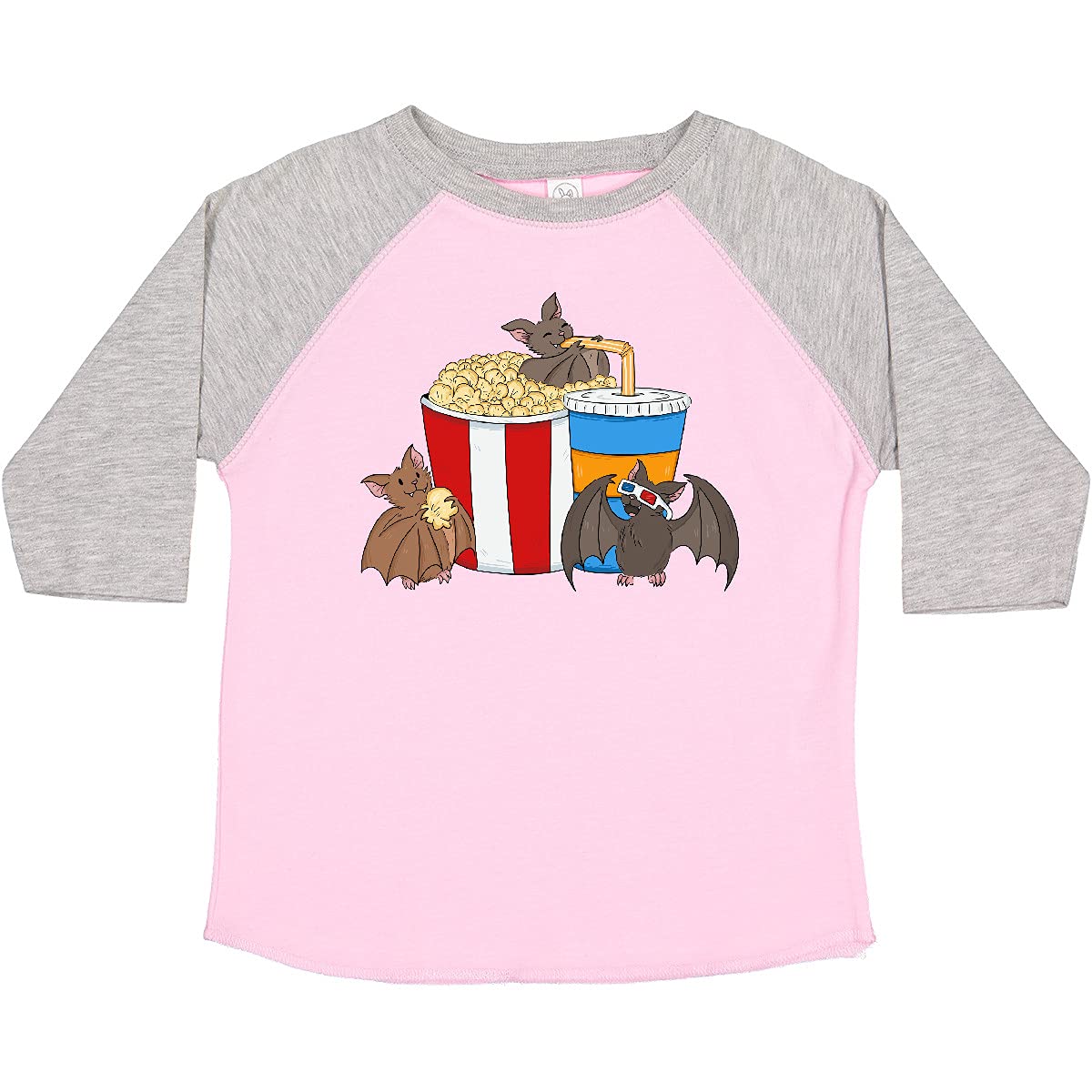 Fun Movie Loving Bats with Popcorn & Soda Graphic Toddler T-Shirt - Cute Kids Tee for Cinema Outings & Family Movie Nights