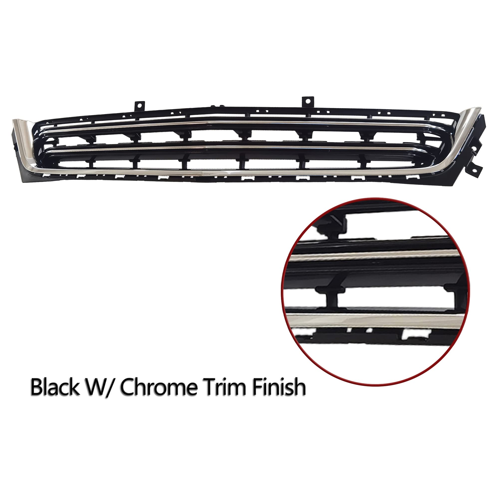 PartsFlow Front Bumper Grille Lower Grill - Black with Chrome Trim for 2014-2020 Chevrolet Impala (Fits Models 23455348) | Durable Replacement & Style Upgrade for Daily Driving & Car Shows