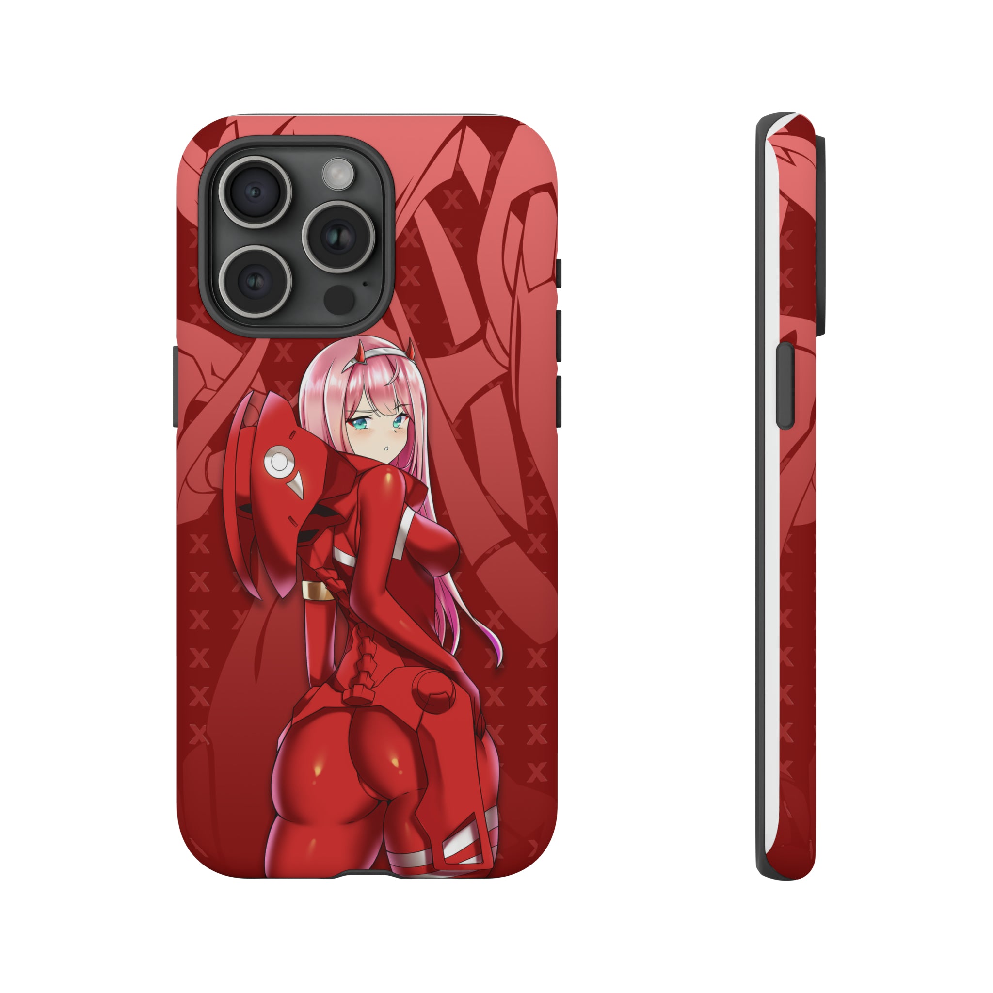 Zero Two V2 Anime Phone Case for iPhone 15/14/13/12/11 Pro Max - Cute Japanese Cartoon Character Shockproof Protective Cover - Perfect for Cosplay, Anime Fans & Daily Use