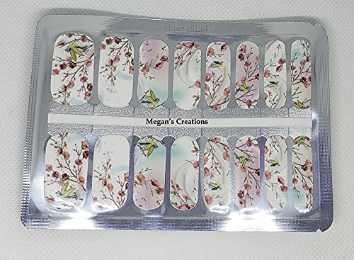Floral Bird Nail Polish Wraps - Waterproof Nail Art Stickers for Women | Easy DIY Nail Decals for Home, Party & Special Occasions