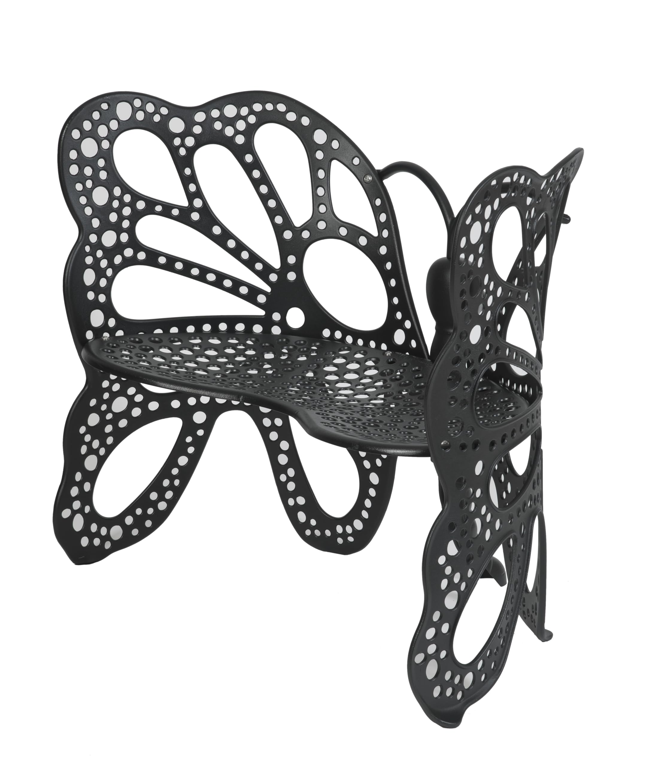 Butterfly Bench Outdoor Patio Furniture - Black Garden Bench for Backyard, Deck, or Porch | Durable & Stylish Seating for Relaxing in Your Garden or Outdoor Space
