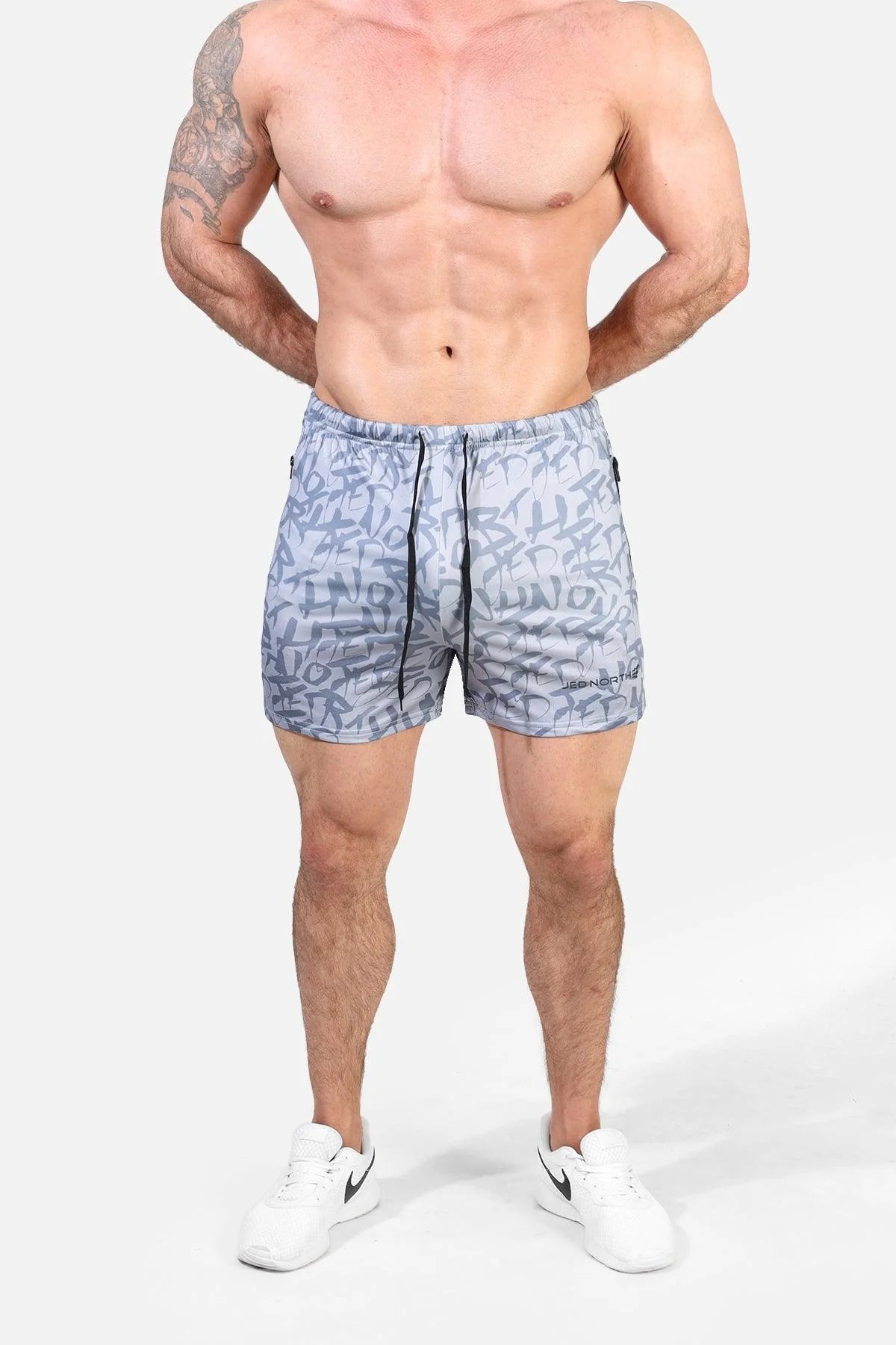 Jed North Agile 4 Gym Shorts with Zipper Pockets - Men's Workout Running Training Shorts - Lightweight Breathable Athletic Shorts for Gym, Jogging & Outdoor Activities