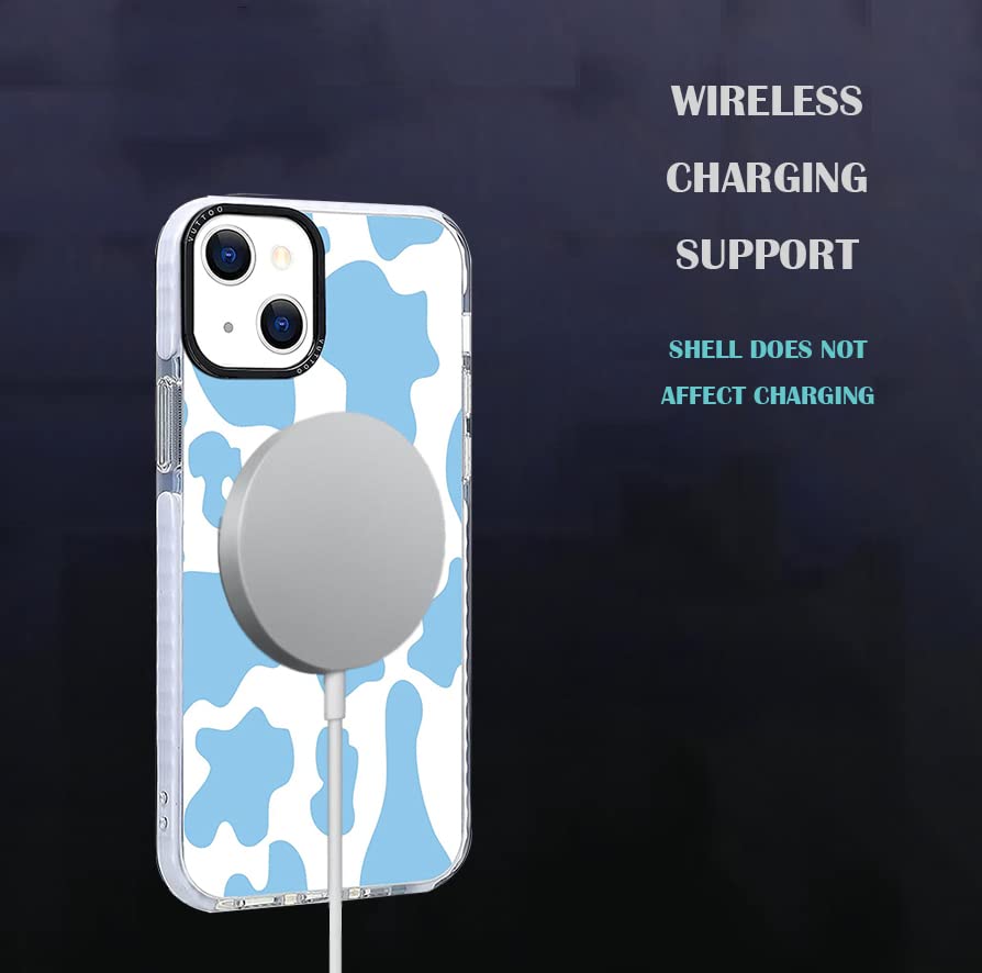 Shockproof iPhone 11 Case with Blue Cow Print - Flexible TPU Protective Cover for Impact Absorption | Perfect for Daily Use, Outdoor Activities & Travel Protection