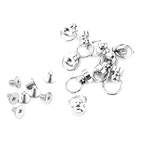 10PCS/Set Brass Rivet Studs Screw Back Round Ring Head Leathercraft Parts for Bags, Belts, Shoes & DIY Leather Projects - Perfect for Leather Crafting, Handmade Accessories & Fashion Design (2 Sets)