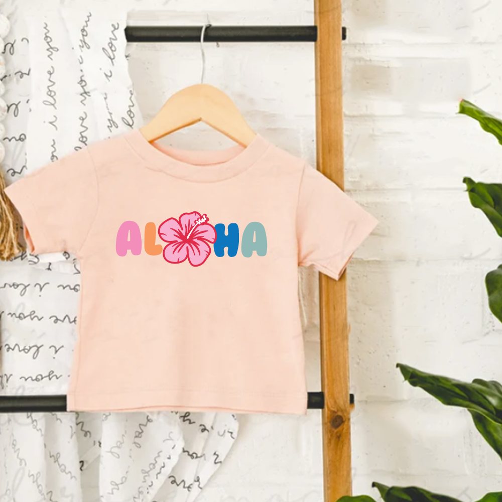 Aloha Kids Graphic T-Shirt - Hawaiian Summer Shirt for Boys & Girls - Perfect for Beach Vacations & Luau Parties
