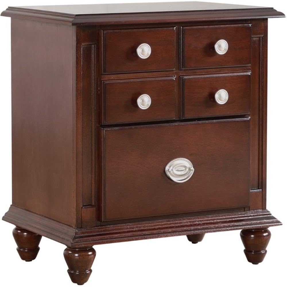 Glory Furniture Summit 2-Drawer Nightstand in Cappuccino Finish - Stylish Bedside Table for Bedroom Decor & Storage