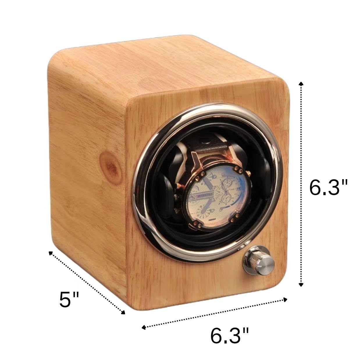 Premium Solid Wood Automatic Watch Winder Box - Quiet Japanese Motor with 4 Rotation Modes - Perfect for Men's Luxury Watches | Home Office & Travel Storage Solution
