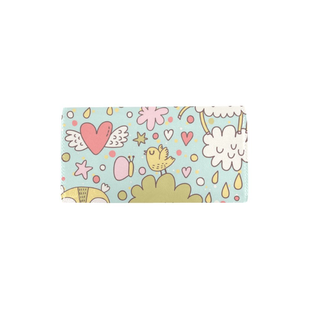 Women's Designer Trifold Wallet with Abstract Elephant & Floral Print - Stylish & Durable Code Pattern Wallet for Everyday Use, Travel & Gift Giving