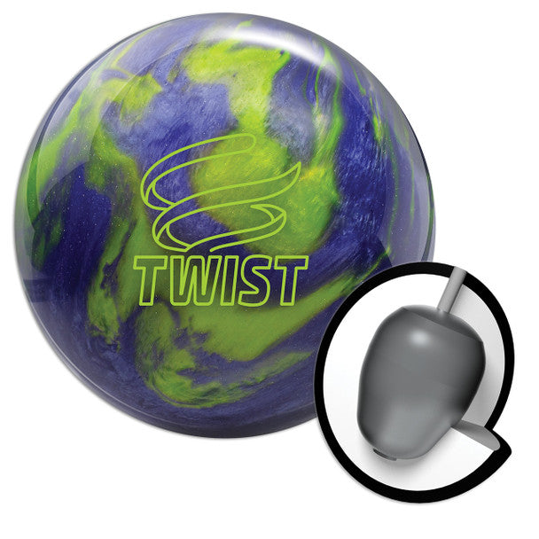 Brunswick Twist Bowling Ball - Lavender & Lime | High Performance Reactive Resin | Perfect for League Play & Casual Bowling