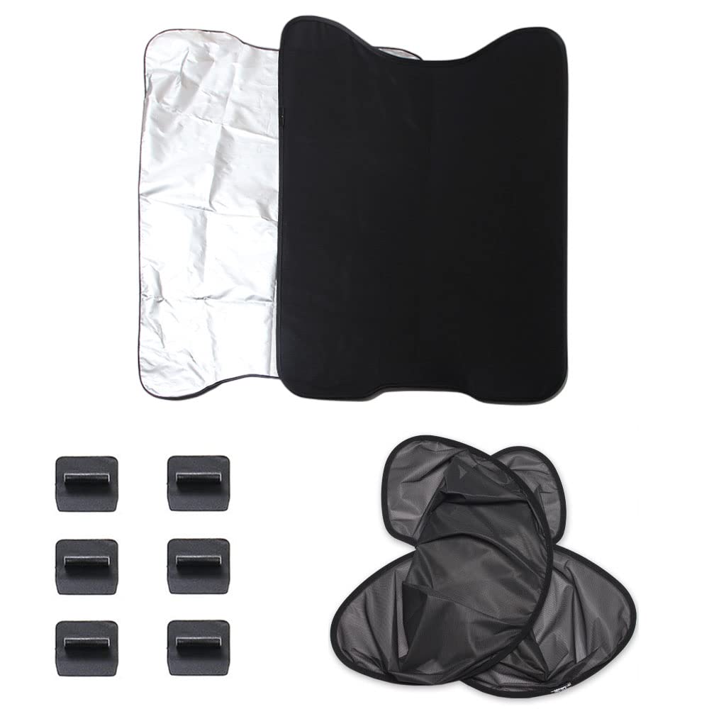 2021-2022 Ford Mustang Mach E Sunroof Sunshade Cover - Black Foldable Heat & UV Blocking Car Window Shade | Interior Sun Shield Accessory for Summer Driving & Parking Protection