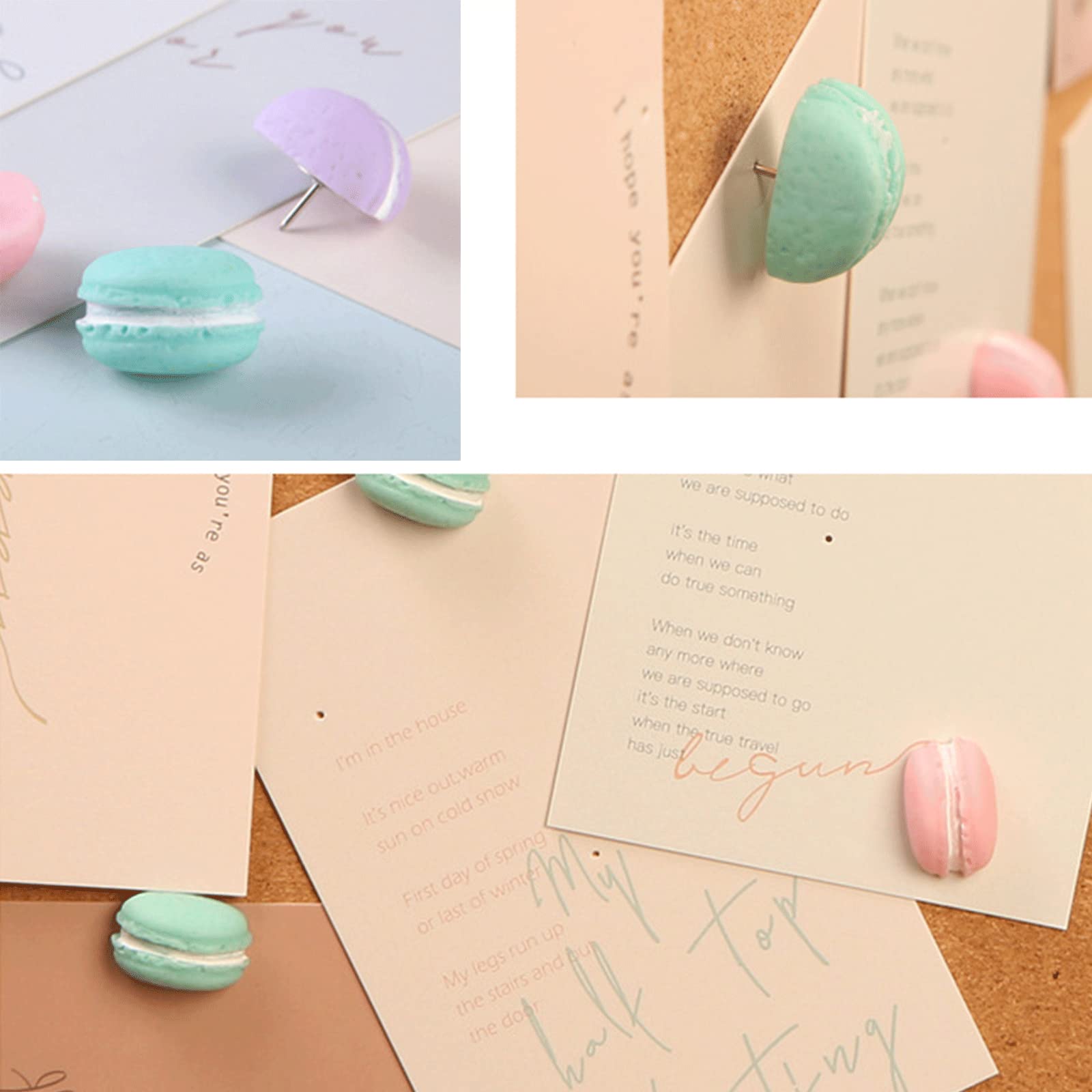 9 Pcs Creative Macaron & Sports Ball Push Pins - Decorative Cork Board Tacks for Photos, Wall & Bulletin Boards - Perfect for Home Office, Dorm Room & Classroom Organization