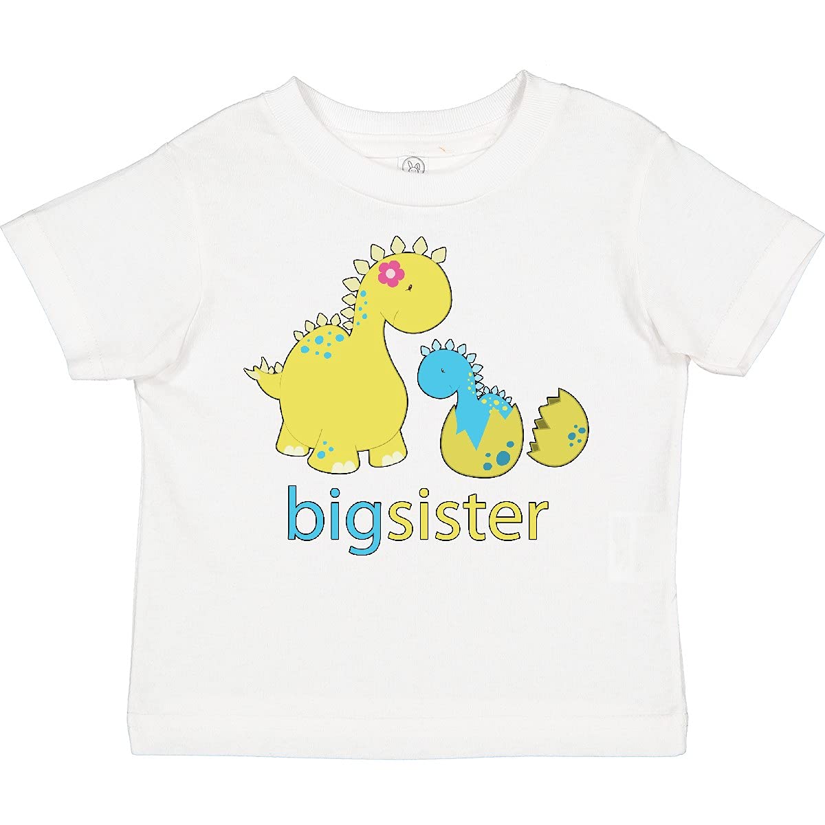 Inktastic Big Dinosaur Sister Toddler T-Shirt - Cute Dino Graphic Tee for Toddler Girls - Soft Cotton Kids Shirt for Playdates, Daycare & Family Outings