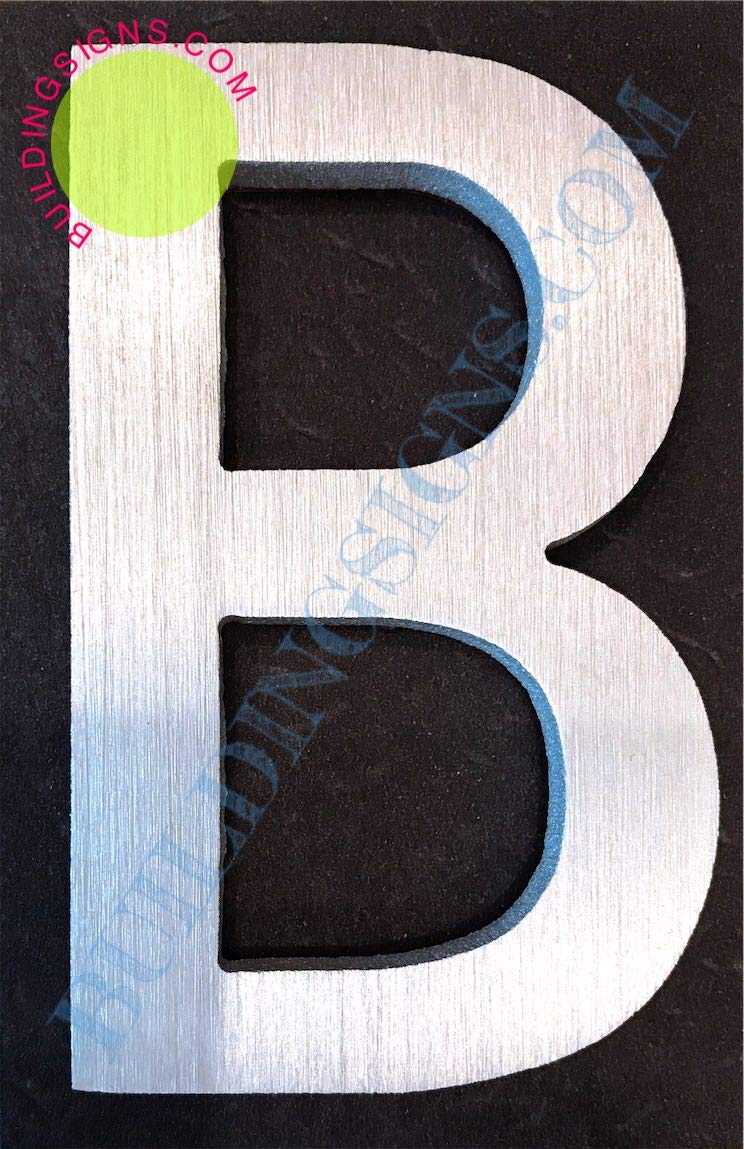 2.75 Inch Aluminum Letter B Sign - Brush Silver Finish, Double Sided Tape, Rust Free - Elegant Door Decor for Artist Studios & Home Décor