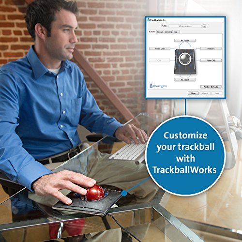 Kensington SlimBlade Trackball Mouse - Wired, Black for Office & CAD Design
